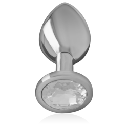 Intense - Plug Anal En Métal Aluminium Avec Cristal Dargent Taille L